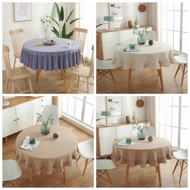 ELSTAR. ID TAPLAK MEJA MAKAN BULAT MINIMALIS TAPLAK MEJA MAKAN BULAT 4 KURSI TAPLAK MEJA MAKAN KATUN