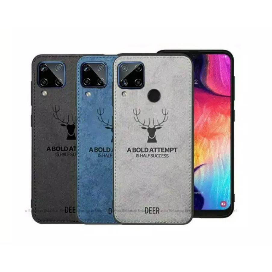 Case Deer Oppo Realme C15 Softcase Premium Casing Realme C15 Free Tempered Glass Layar