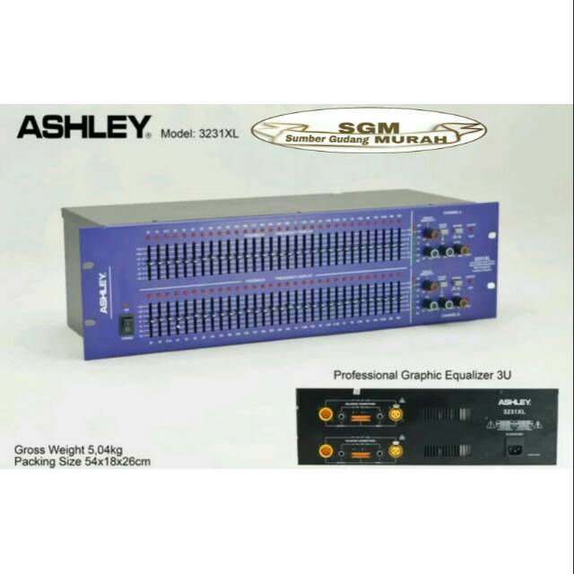 Equalizer ASHLEY 3231XL 2 x 31 band Graphic 3U / ORIGINAL PRODUCT