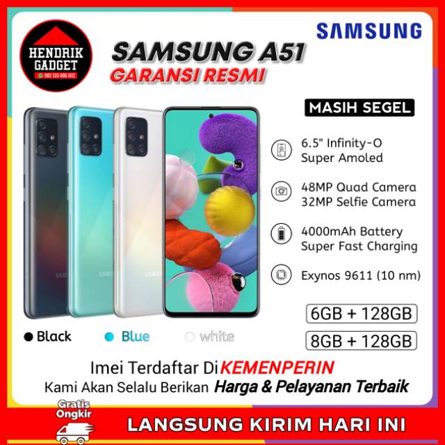 Hp Samsung A51 Handphone Samsung Galaxy A51 Ram 6 128 Ram 8 128 Gb Bergaransi Resmi Sein Shopee Indonesia