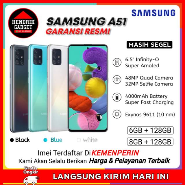 Hp Samsung A51 Handphone Samsung Galaxy A51 Ram 6 128 Ram 8 128 Gb Bergaransi Resmi Sein Indonesia