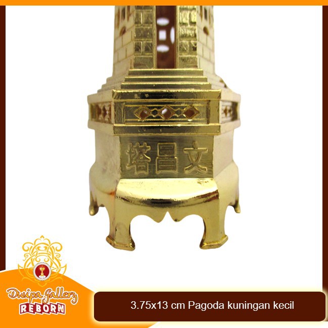 3.75x13 cm Pagoda kuningan kecil