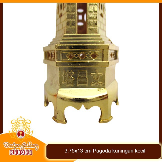 3.75x13 cm Pagoda kuningan kecil