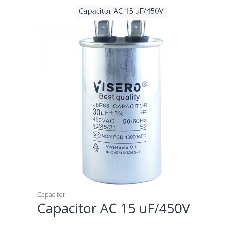 capacitor ac/ capacitor colok almanium 15 uf