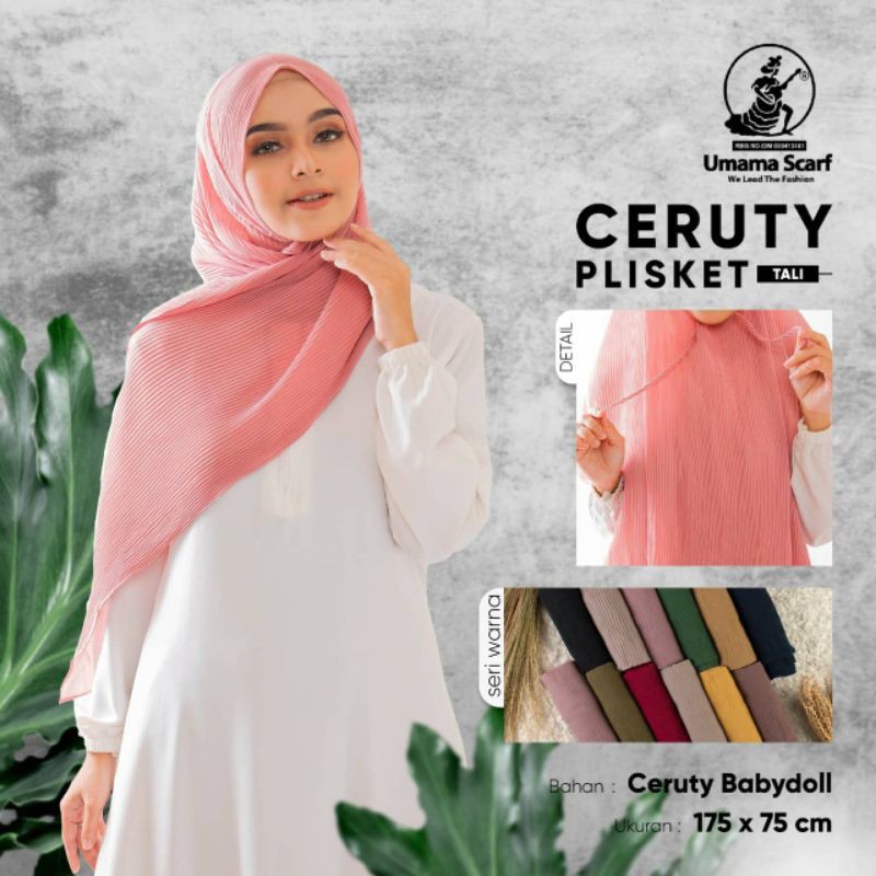 PASHMINA PLISKET TALI UMAMA PASHMINA PRISKET TALI FULL PLISKET ORIGINAL UMAMA SCARF JILBAB PLISKET