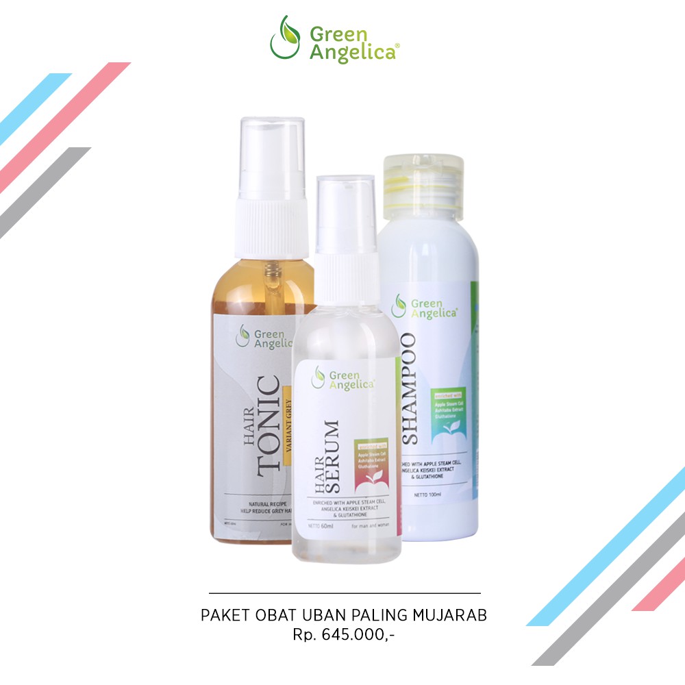 Paket Obat  Uban Dan Penghitam Rambut  Alami Green Angelica 