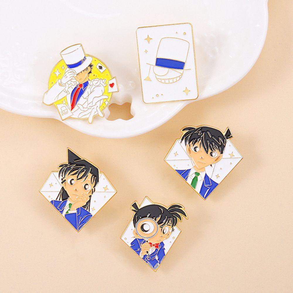 Mxbeauty Detektif Conan Bros Hadiah Cosplay Pakaian Dekorasi Kartun Decor Lencana Badge Pin Enamel Brooch