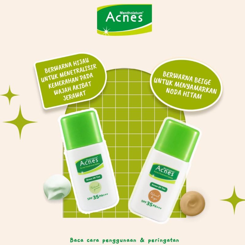 ACNES UV TINT SPF 35 PA+++ 30Gr | Natural Beige | Natural Green