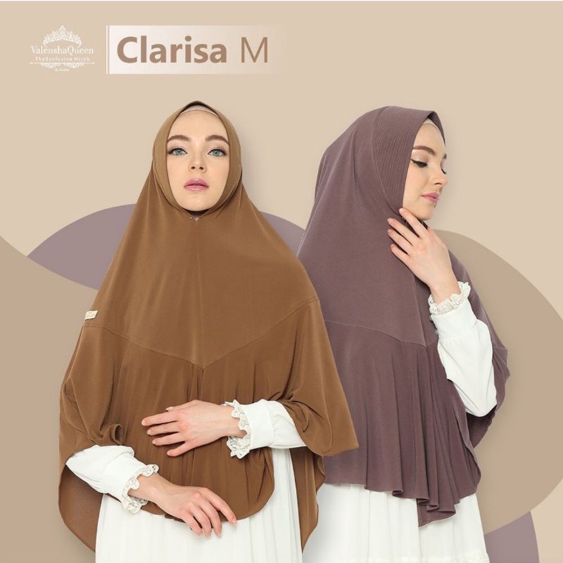 KHIMAR CLARISA SIZE M ORIGINAL VALENSHA QUEEN HIJAB BAHAN JERSEY KOREA SUPER PREMIUM/KERUDUNG SYAR'I