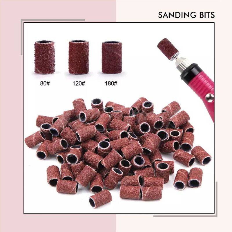 100pcs sanding bits nail drill refill nail art manicure buffer nail