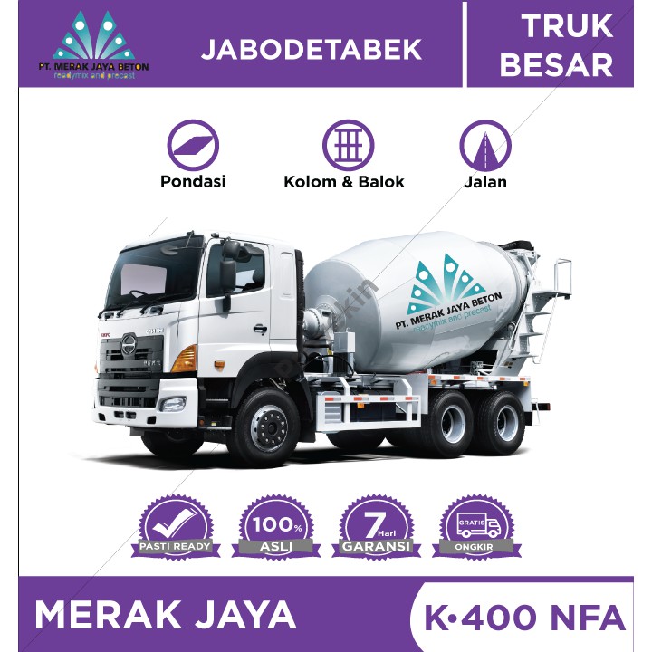 Readymix Merak Jaya Beton K400 NFA