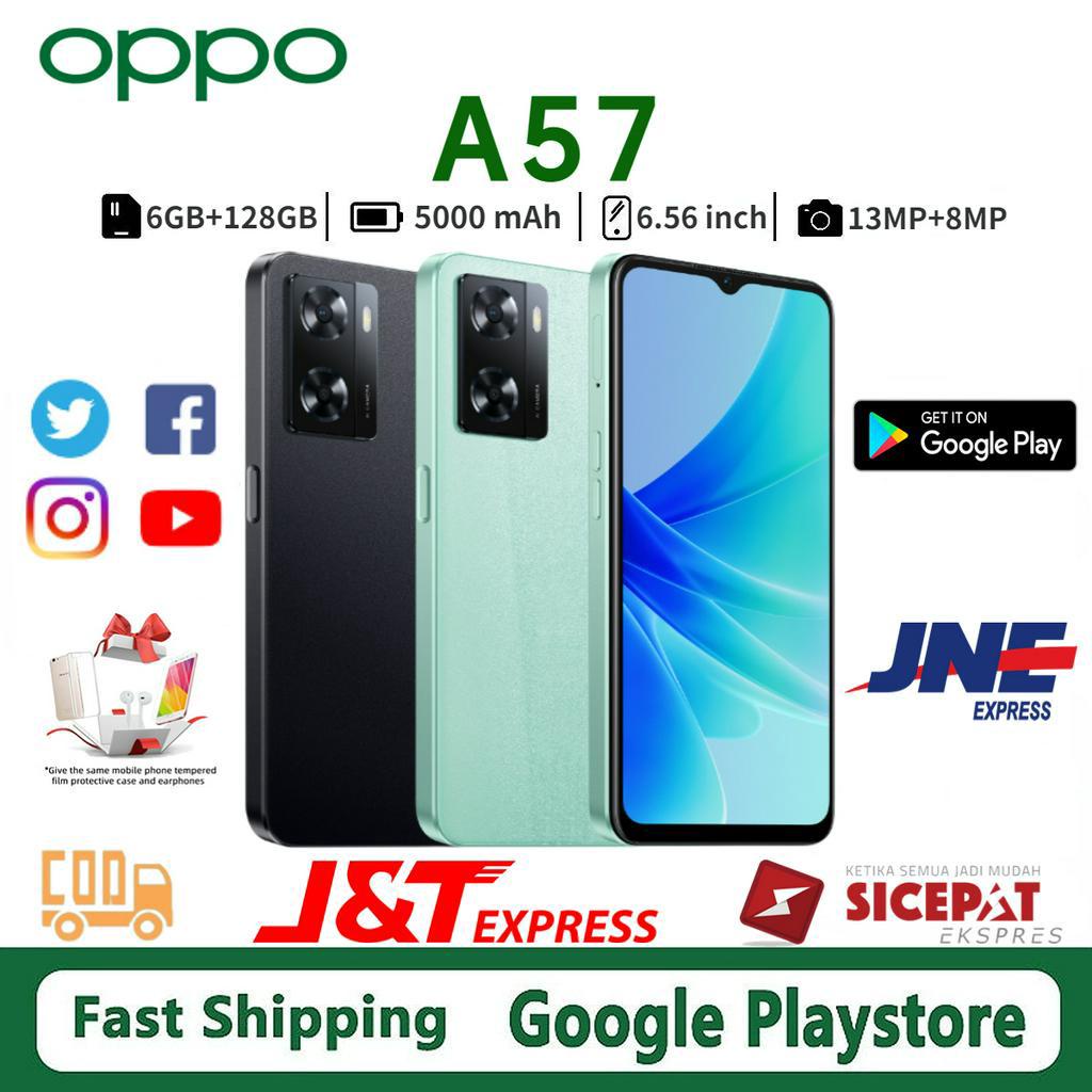 OPPO A57 RAM 6GB/128GB Baterai 5000mAh Kamera 13MP Baru HP Garansi 1 Tahun