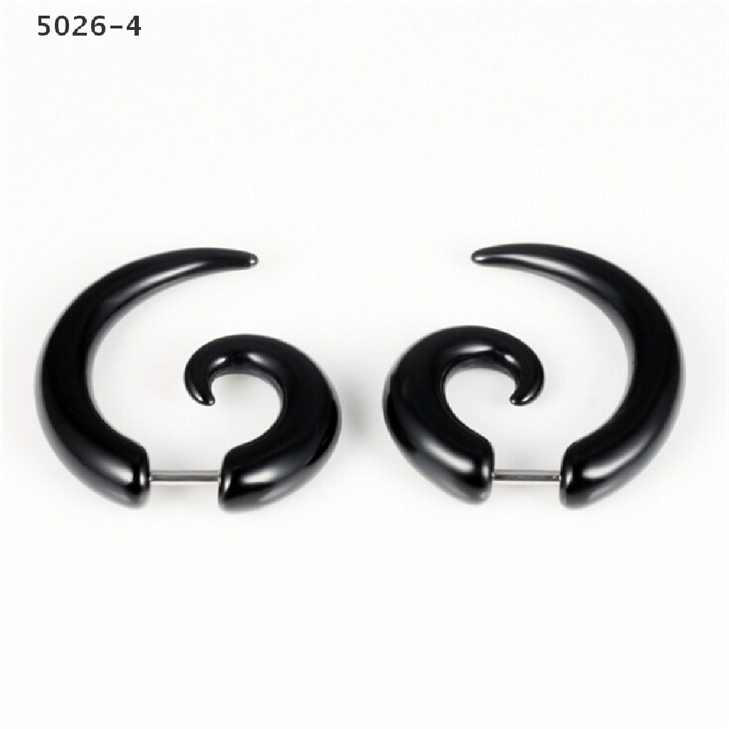 5026-4 Fashion Cool Punk Stud Earrings Rock Men Black Earrings Women PVC Anti Allergy Earrings 5026-4