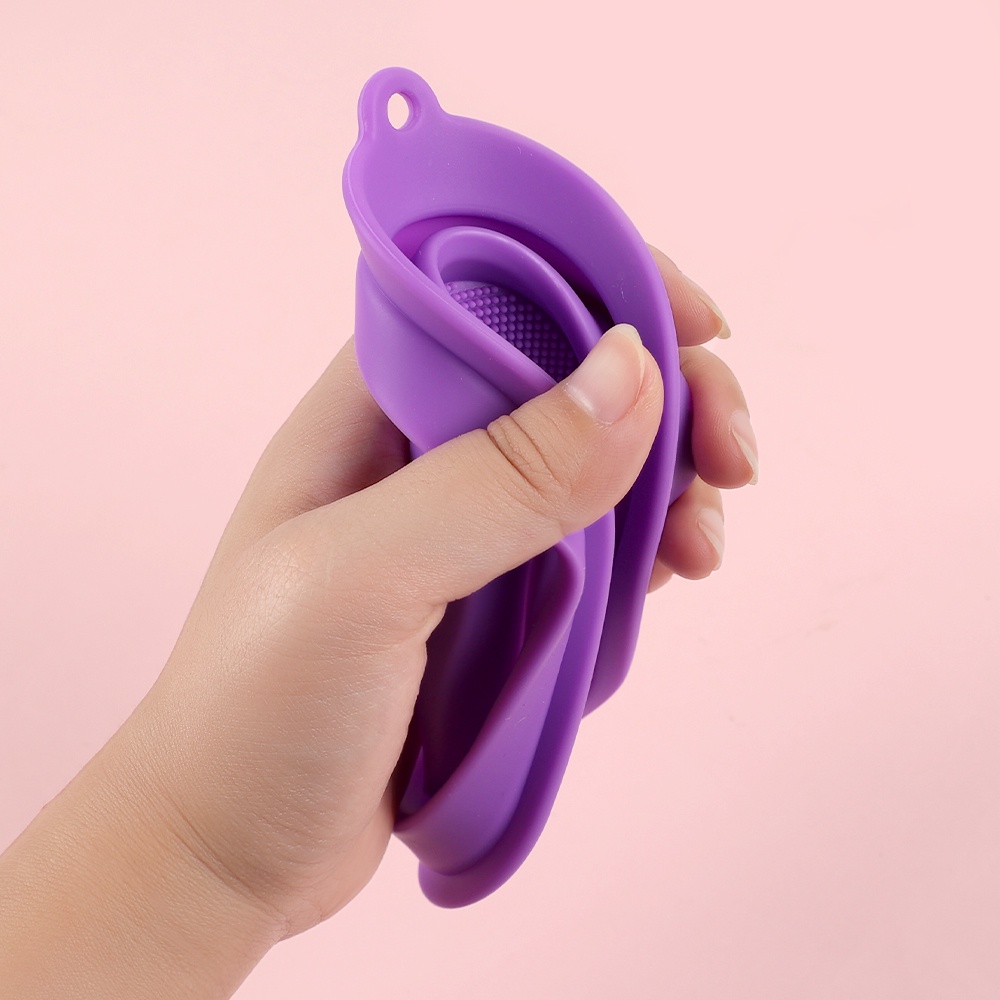 Kuas Makeup, Beauty Egg, Puff Cleaning Pad Portable Silicone Foldable Brush Makeup Pembersih Mangkok