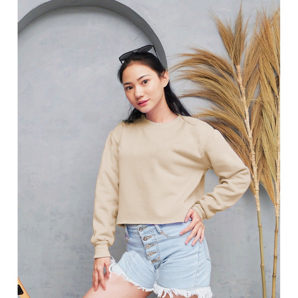 BEFAST - ZRX OOTD Wanita Sweater MIDORY / BLANCHE CROP BASIC SWEATER / Sweater Crop Remaja Kekiniaan / Pakaian Wanita Lengan Panjang / Sweater Polos Crop / Terbaru / Termurah / Outfit Ala Korean Style