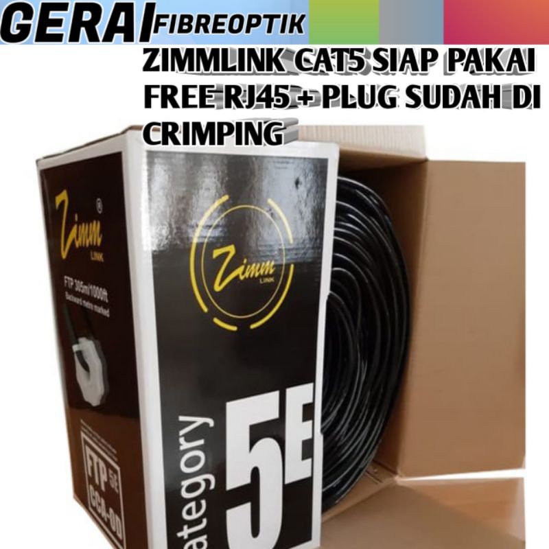 Kabel Lan FTP Cat 5e CCA Outdoor Zimmlink Ecer Per Meter SIAP PAKAI