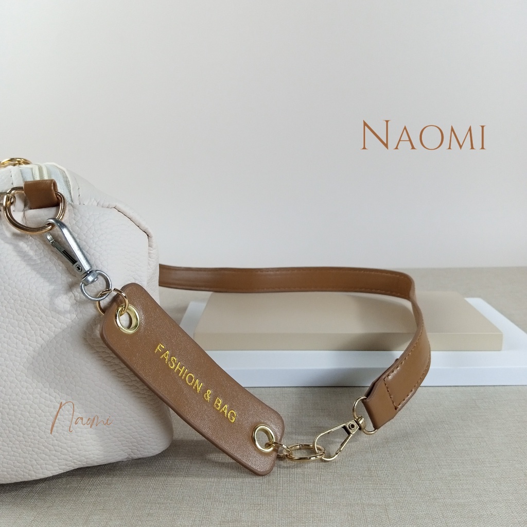 NAOMI - Adriana Long Strap Bag Import Wanita - Tas Kulit Jeruk - Tas Selempang Wanita Cantik - PU Leather Rantai Tas OOTD - Tas Wanita - Tas Naomi - Naomi Bag