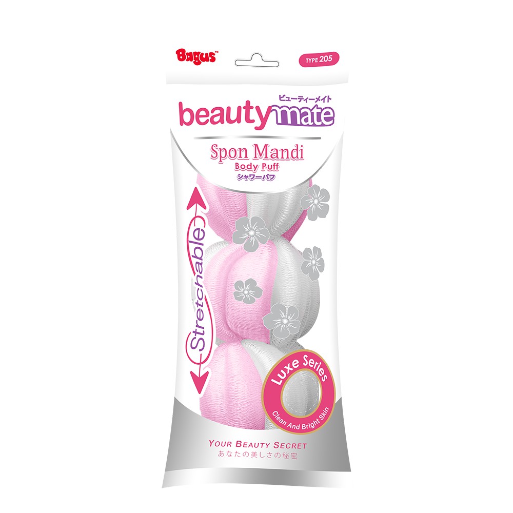 Bagus Busa Spons Mandi Strechable Beautymate Shower Puff Sponge 205