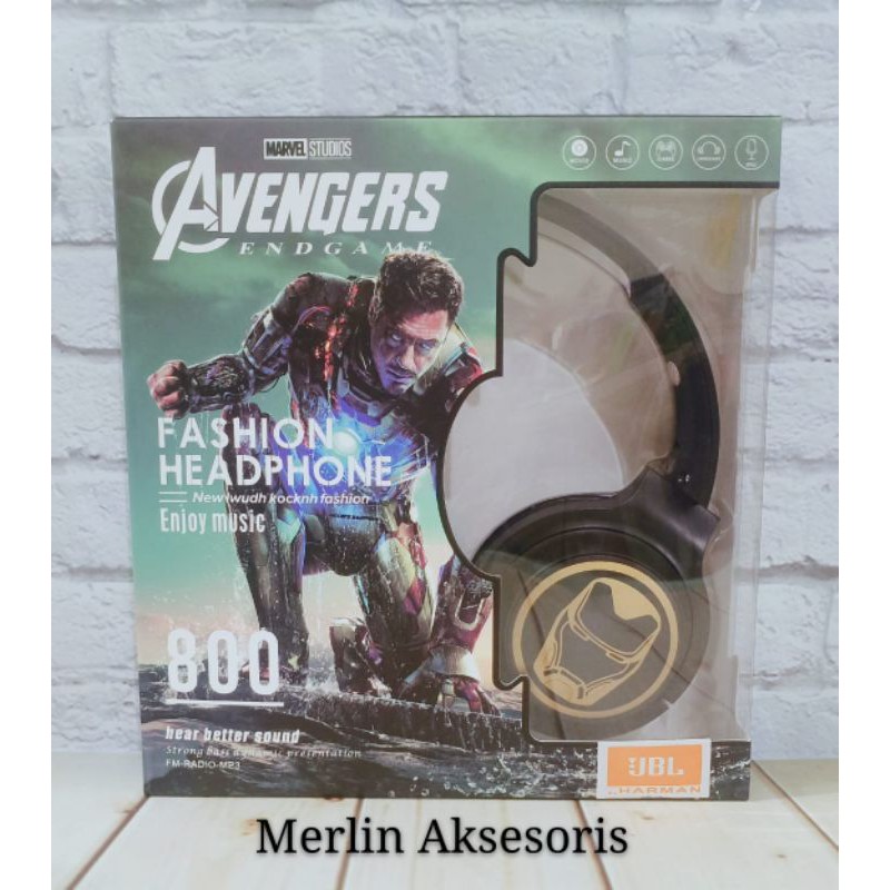 Headphone Bluetooth Bando S800 Karakter Avengers