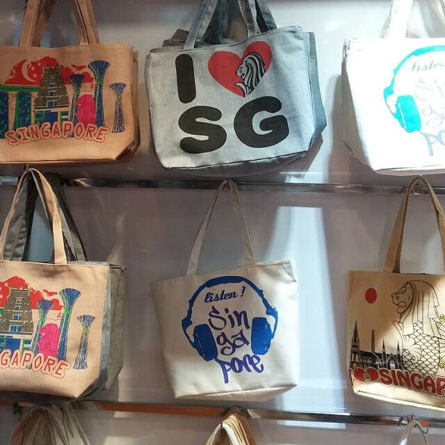 Souvenir tas zipper singapore singapura besar