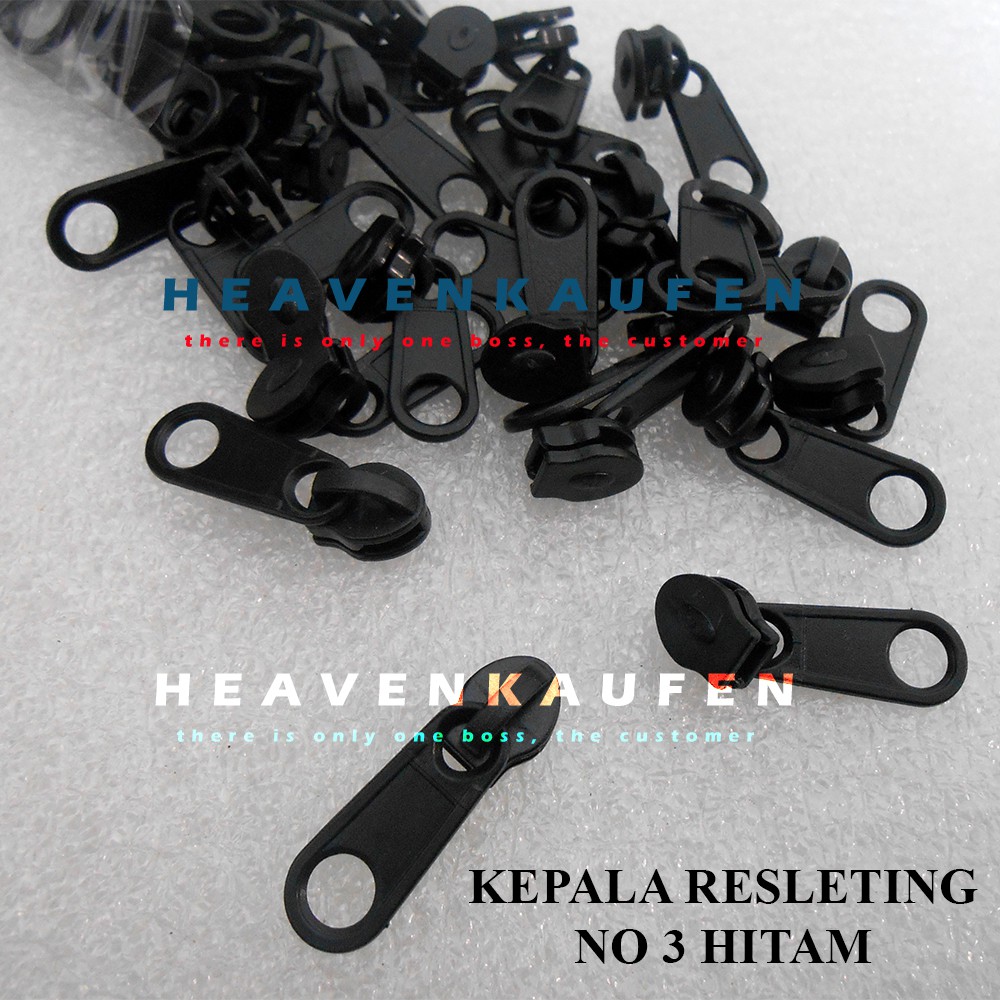 Kepala Resleting Hitam No 3 Murah Harga Per Pack isi 100 pcs