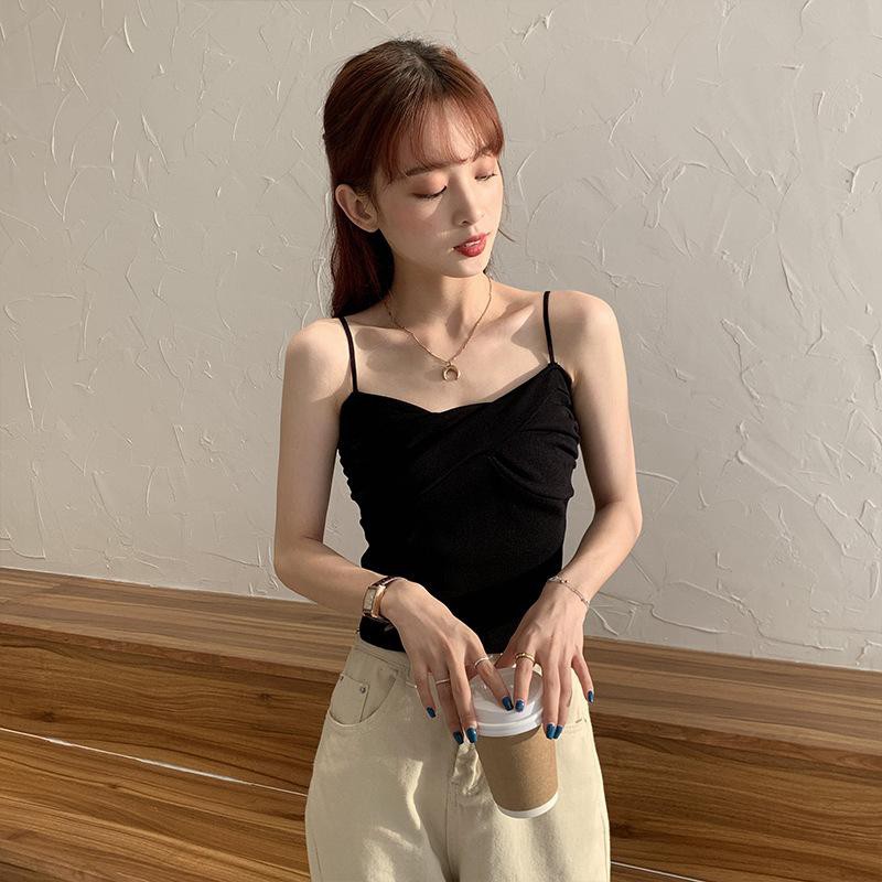 ❣Pinky❣ Tank Top Olivia Bahan Rajut Pakaian Wanita Import Style Korea 4038-1