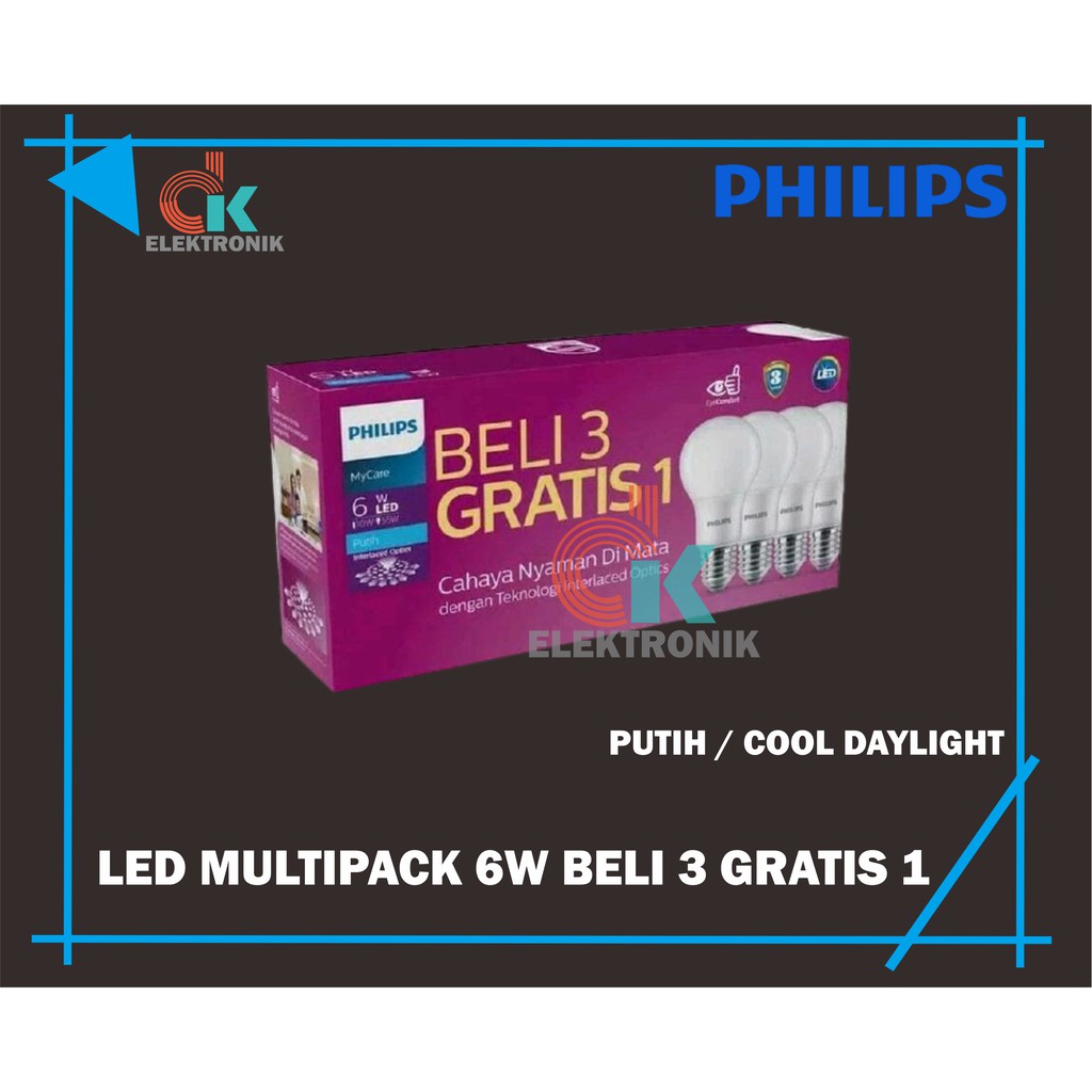 PAKET PHILIPS 6 WATT 3 GRATIS 1 PAKET PHILIPS 6 WATT 3 GRATIS 1 HEMAT
