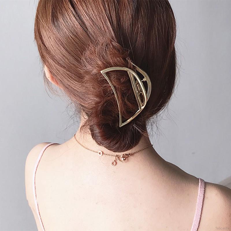 Simple Retro Metal Hollow Out Geometric Hair Claws Hairpin Hair Accessories