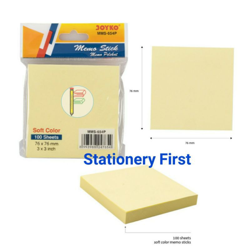 Memo Stick / Sticky Note / Kertas Memo / Memo Tempel Joyko MMS-654P Soft Color