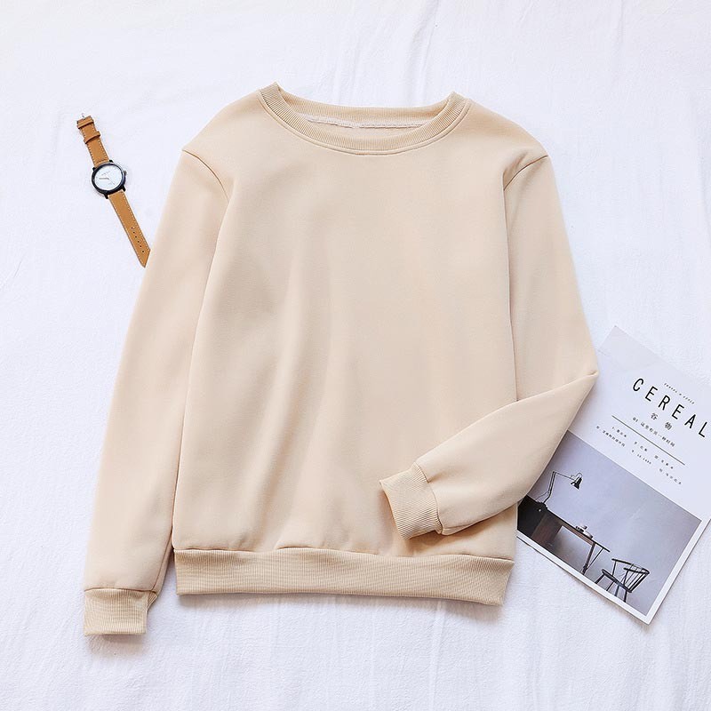 CREWNECK POLOS CREAM PRIA BAHAN FLEECE PE UKURAN L-XXL SWEATER ORGINAL