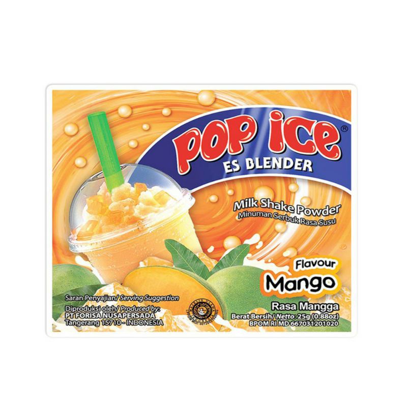 Jual Pop Ice Es Blender Sachet Minuman Serbuk Susu Gr Rasa Mangga Mango Shopee Indonesia