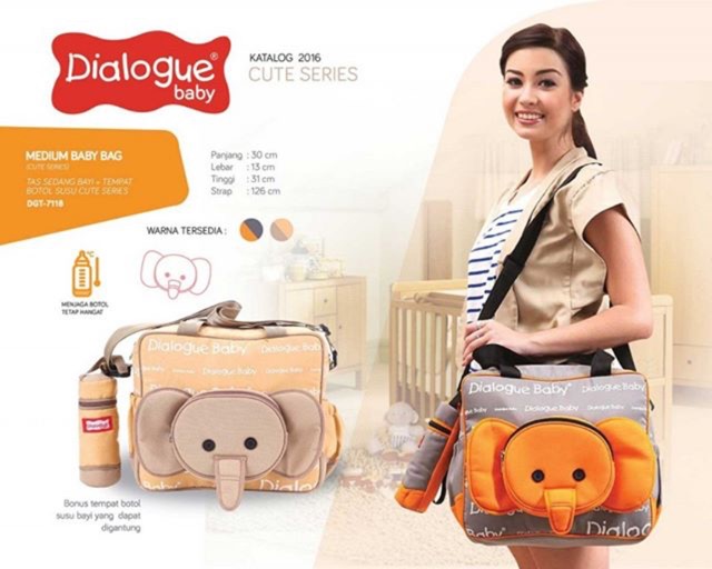 Dialogue Baby Tas Sedang Tempat Botol Susu DGT7118 Gajah Orange
