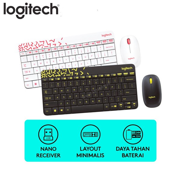 Logitech Mouse Keyboard Wireless COMBO MK240 Nano