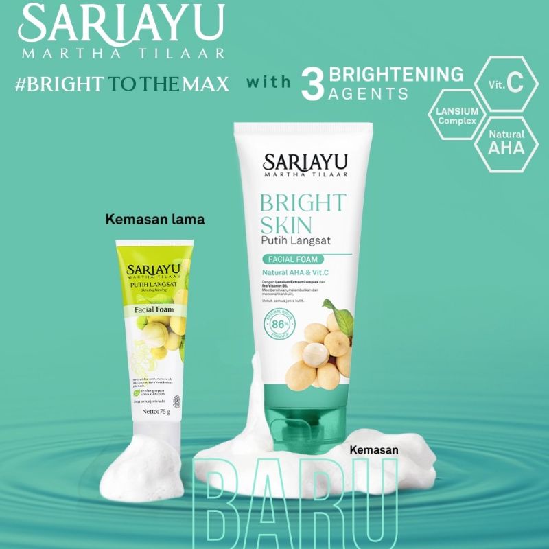 Sariayu Putih Langsat Facial Foam 75gr/Kemasan Baru 100% Original