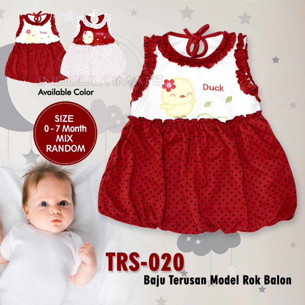 Baju Rok Bayi Perempuan cewek Atasan Kaos Baju Dress Pakaian Bayi lucu TRS-020