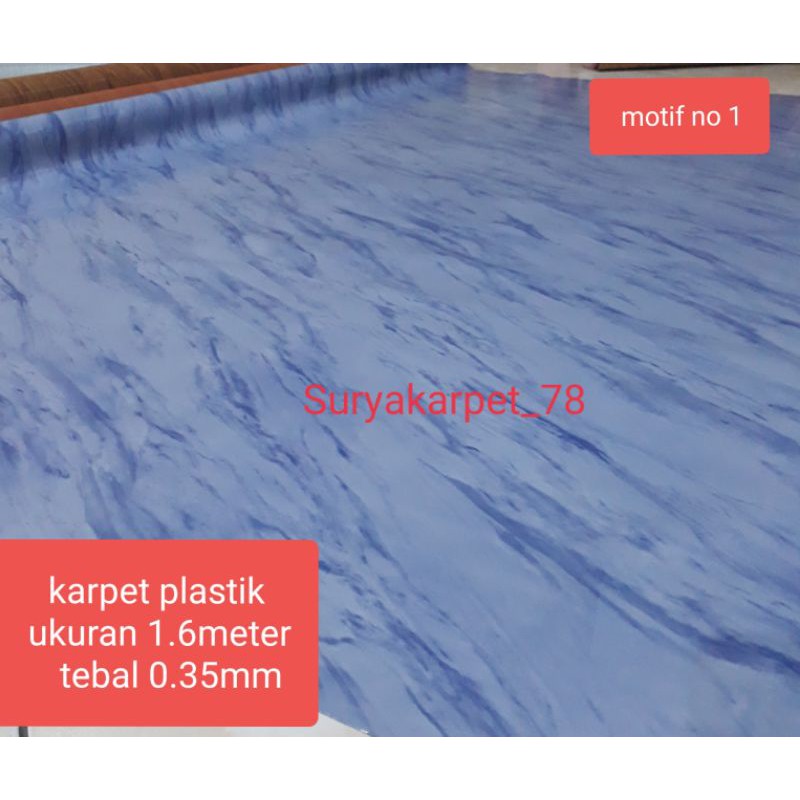 Karpet plastik lebar 160cm tebal 0.35mm di jual per 1 meter