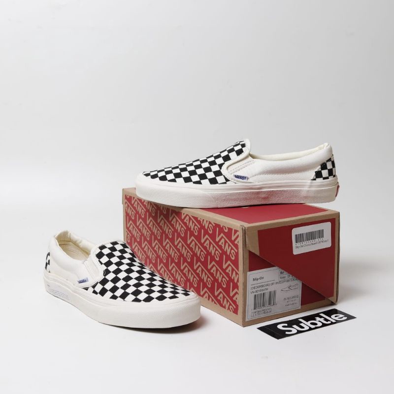 Sepatu Vans CHECKERBOARD OG Black-White / Sepatu Vans Catur Premium BNIB