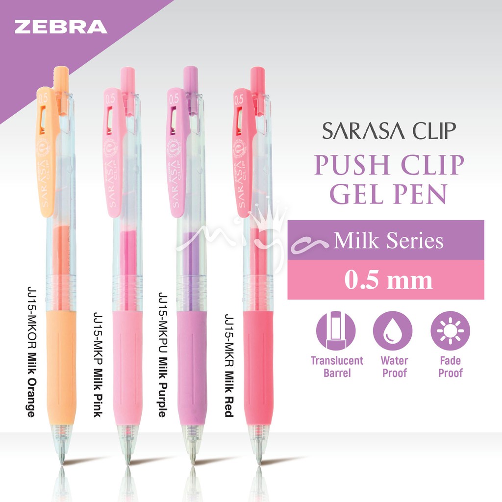 

PULPEN ZEBRA SARASA CLIP MILKY 0.5 MM GEL PEN JJ15