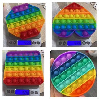 [Buy 1 Get 3] Mainan Pop It Rainbow Free Bebek Helm dan Emoji Dashbord