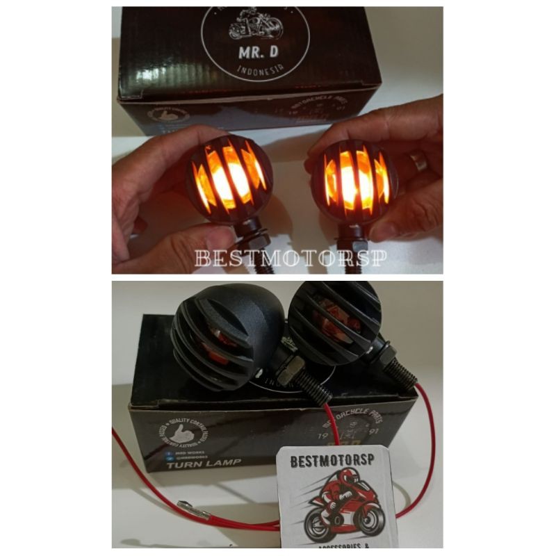 LAMPU SEN RETRO BULAT HARLEY CAFERACER JAPSTYLE CUB JEEP GRILL UNIVERSAL