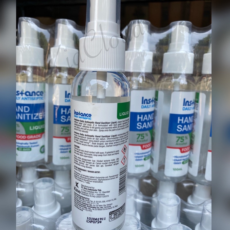 INSTANCE Hand Sanitizer 100 ml CAIR Liquid Food Grade Handsanitizer alkohol 75% botol Semprot Spray