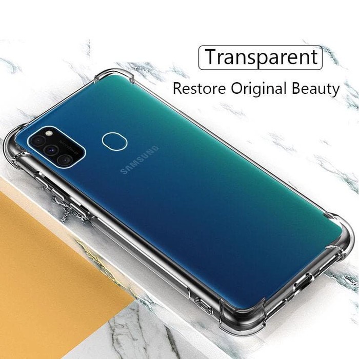Softcase Anticrack Samsung M21 Case Jelly Bening Transparan