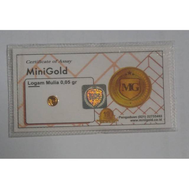 Logam Mulia Lm Mini Gold Emas Murni 0 05 Gram 24 Karat Indonesia