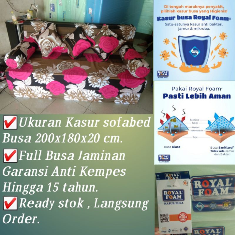 Kasur Sofabed 200x180x20 cm Busa Royal Foam Garansi 15 Th/ Kasur Sofa bed No 1