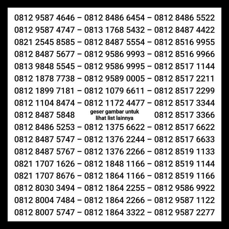 Nomor Cantik Simpati Kartu Perdana Telkomsel 11 As 12 Digit Angka Kode 740