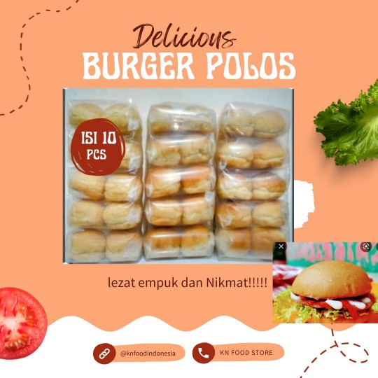 

Roti Burger POLOS -Roti Burger -10Pcs Bun Burger empuk - KHUSUS GO JEK .