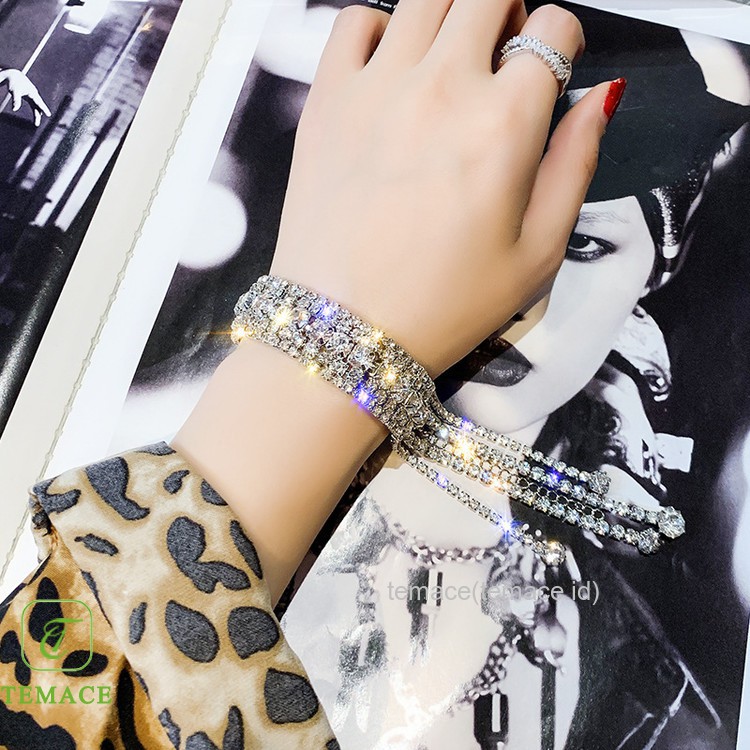 Bercahaya Gelang Wanita Anklet Bracelet Blue Fluorescent Pentagram Fringe Pendant