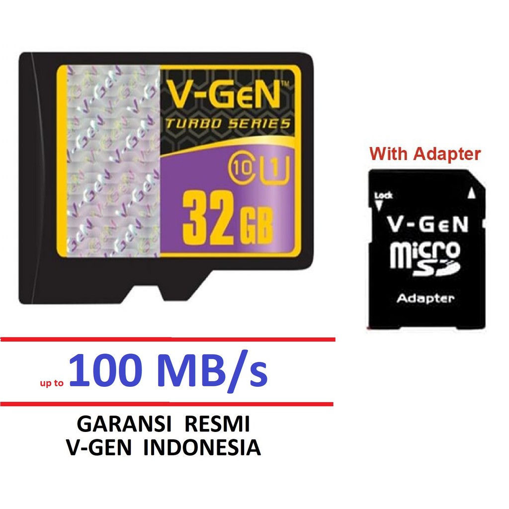 VGen 32GB Micro SD V-Gen 32 GB Turbo Class 10 Real Original Resmi VGEN Indonesia