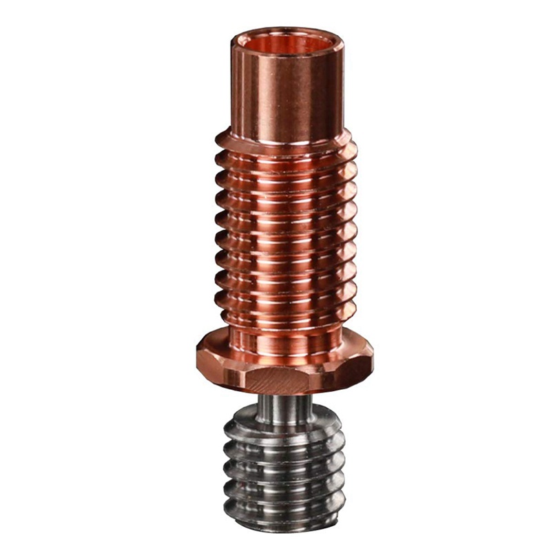 All-Metal Bi-Metal V6-TCrazy Heatbreak Titanium &amp; Copper 3D Printer Nozzle Bimetal Throat for 1.75mm V6 Hotend Heater