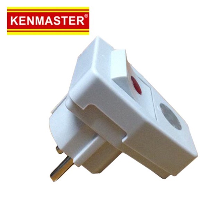 Steker Kepala Colokan Listrik Kenmaster Plug Adaptor + Switch Saklar L012k